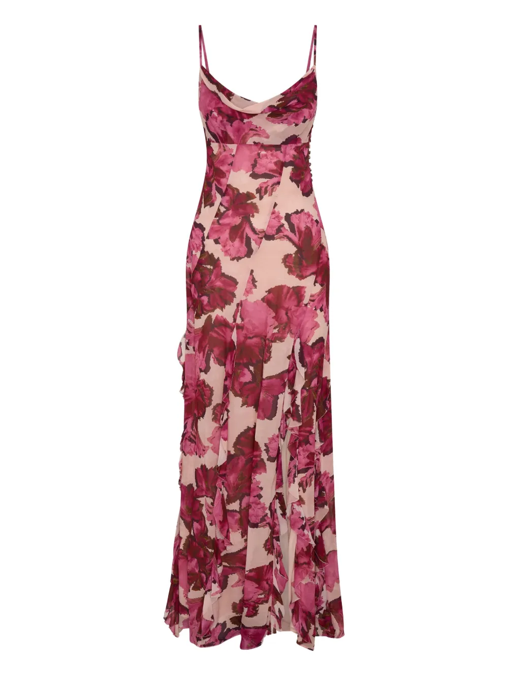 Nicholas Kamila Floral-print Ruffled Maxi Dress In Multi