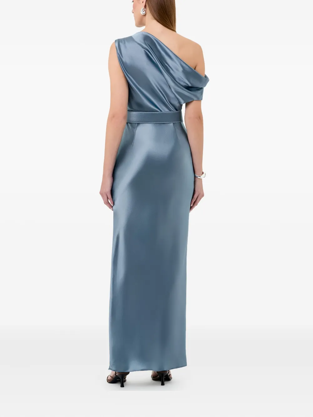 Nicholas Eartha asymmetrische midi-jurk met ceintuur Blauw