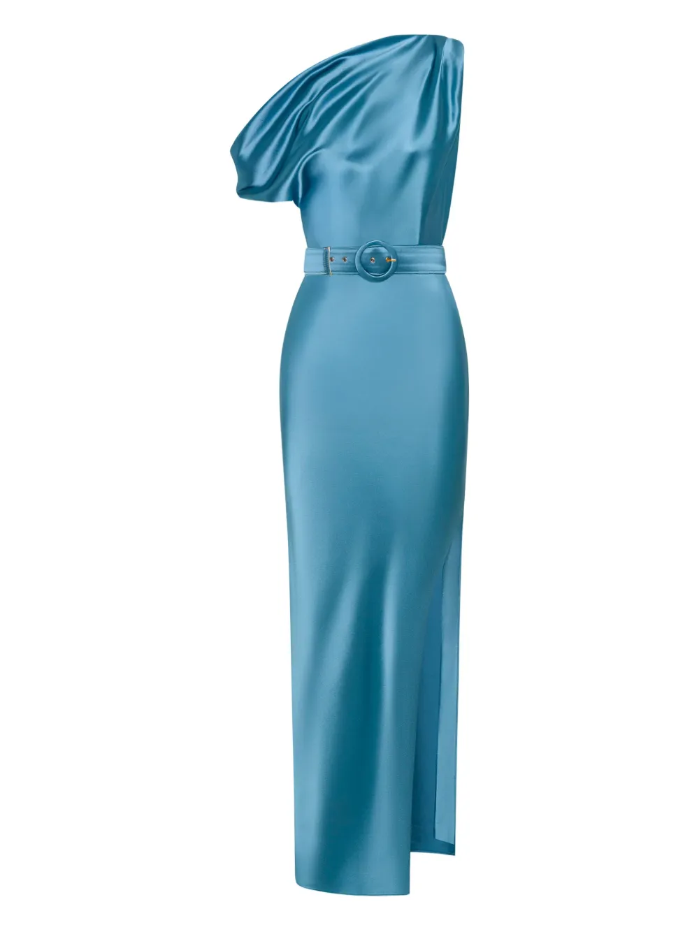 Nicholas Eartha one-shoulder belted midi dress | Blue | Image 1