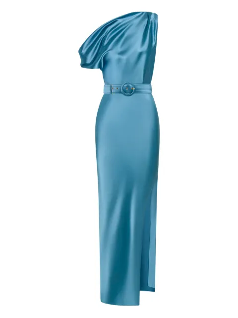 Nicholas Eartha one-shoulder belted midi dress