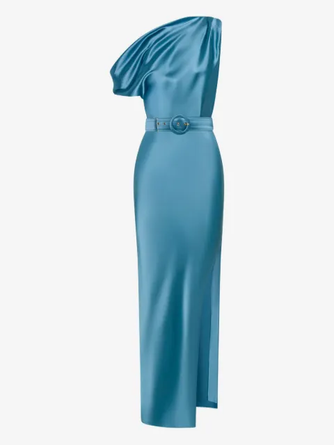Nicholas Eartha one-shoulder belted midi dress