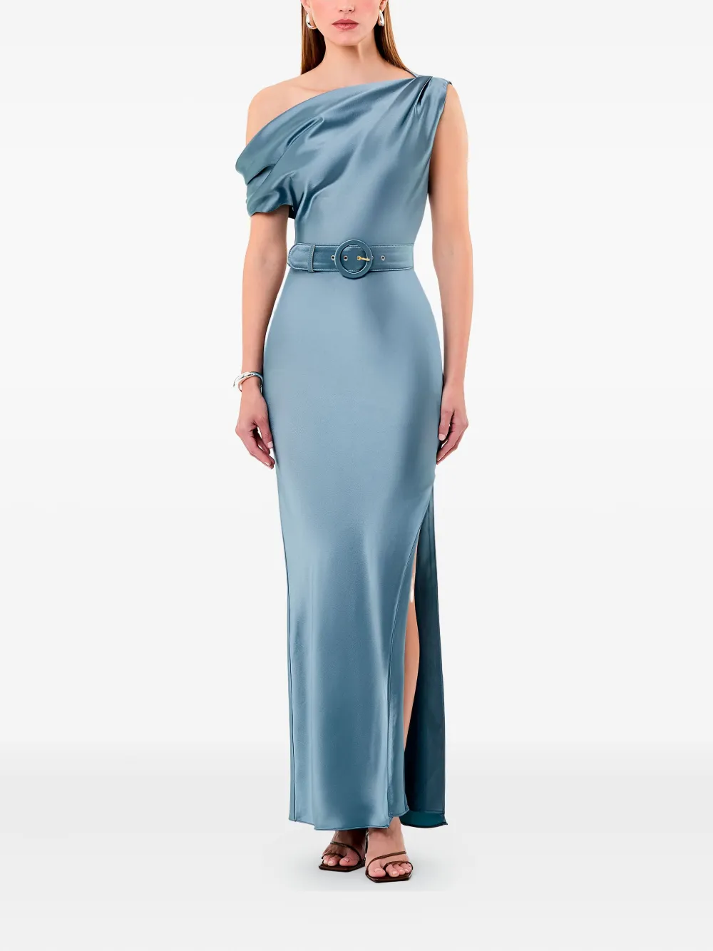 Nicholas Eartha one-shoulder belted midi dress | Evening Dresses | Image 2