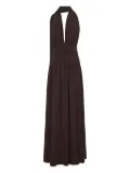 Nicholas Arella halter-neck gathered maxi dress - MOCHA