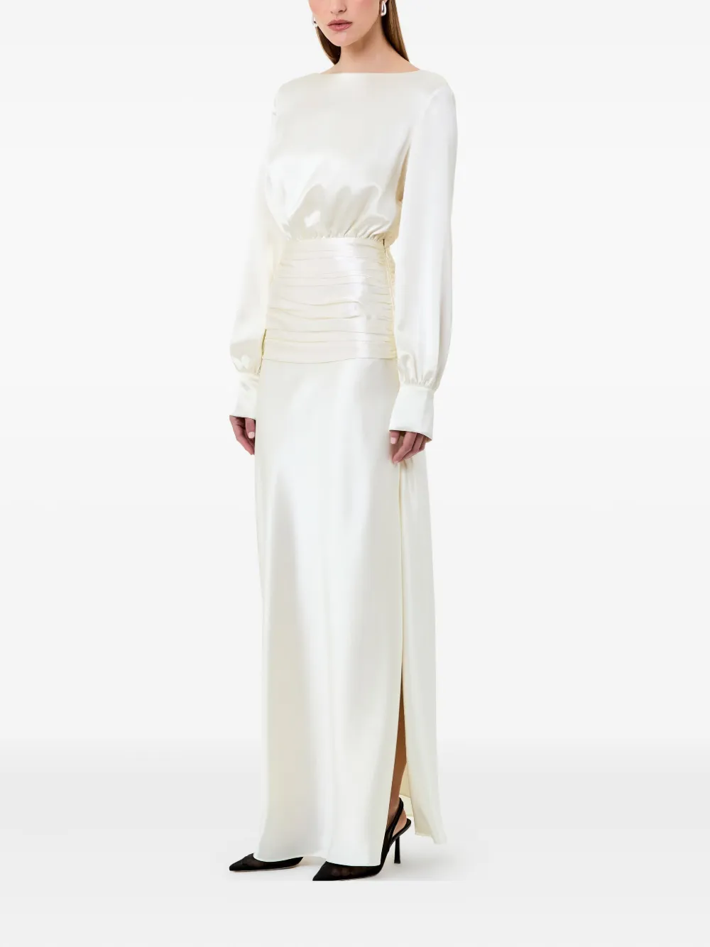Nicholas Samina gesmockte jurk met open rug Beige