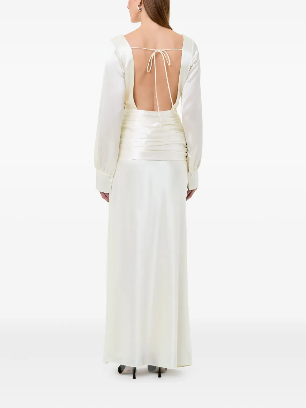 Nicholas Samina gesmockte jurk met open rug Beige