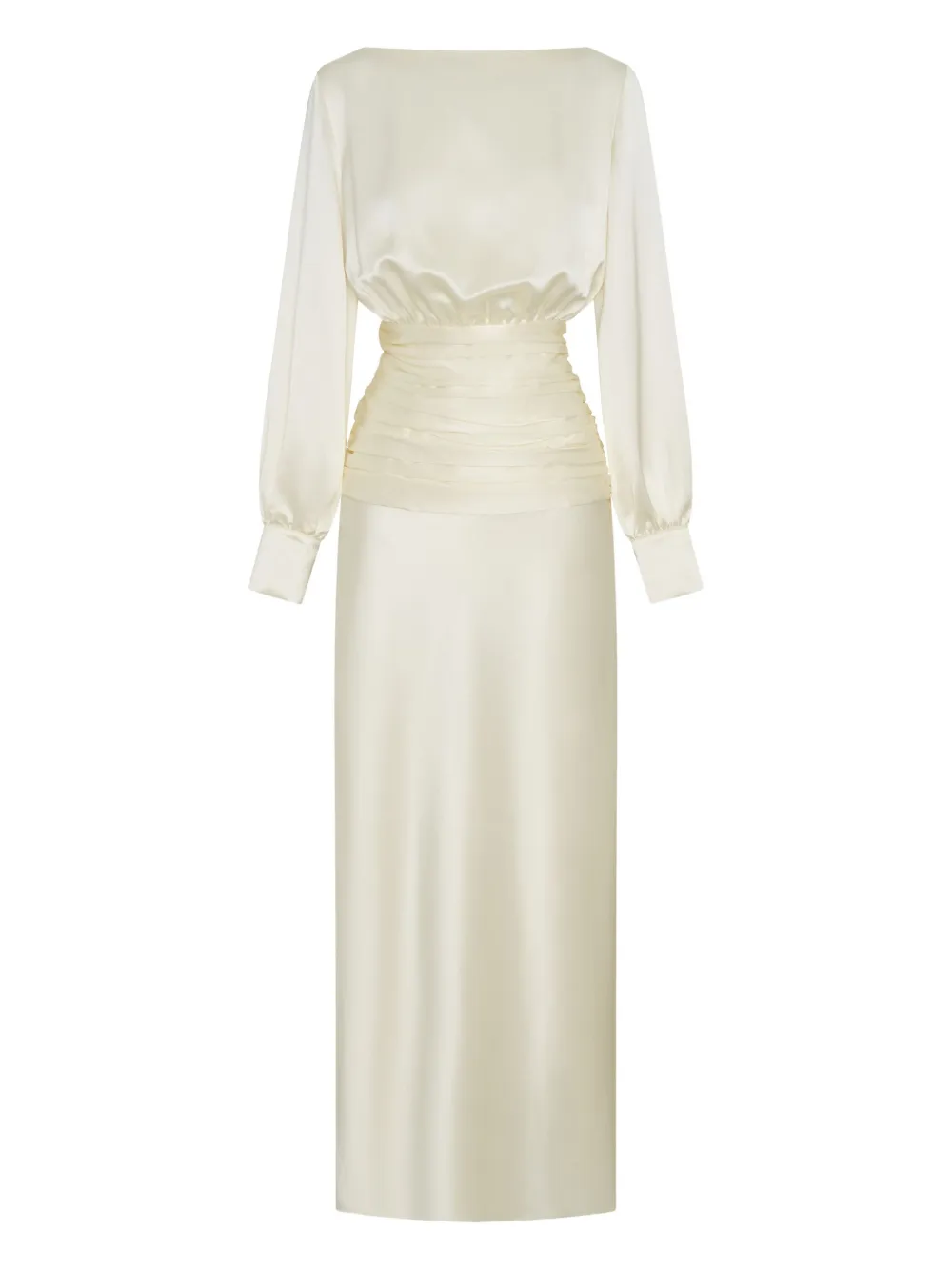 Nicholas Samina Open-back Gathered Dress In Neutral