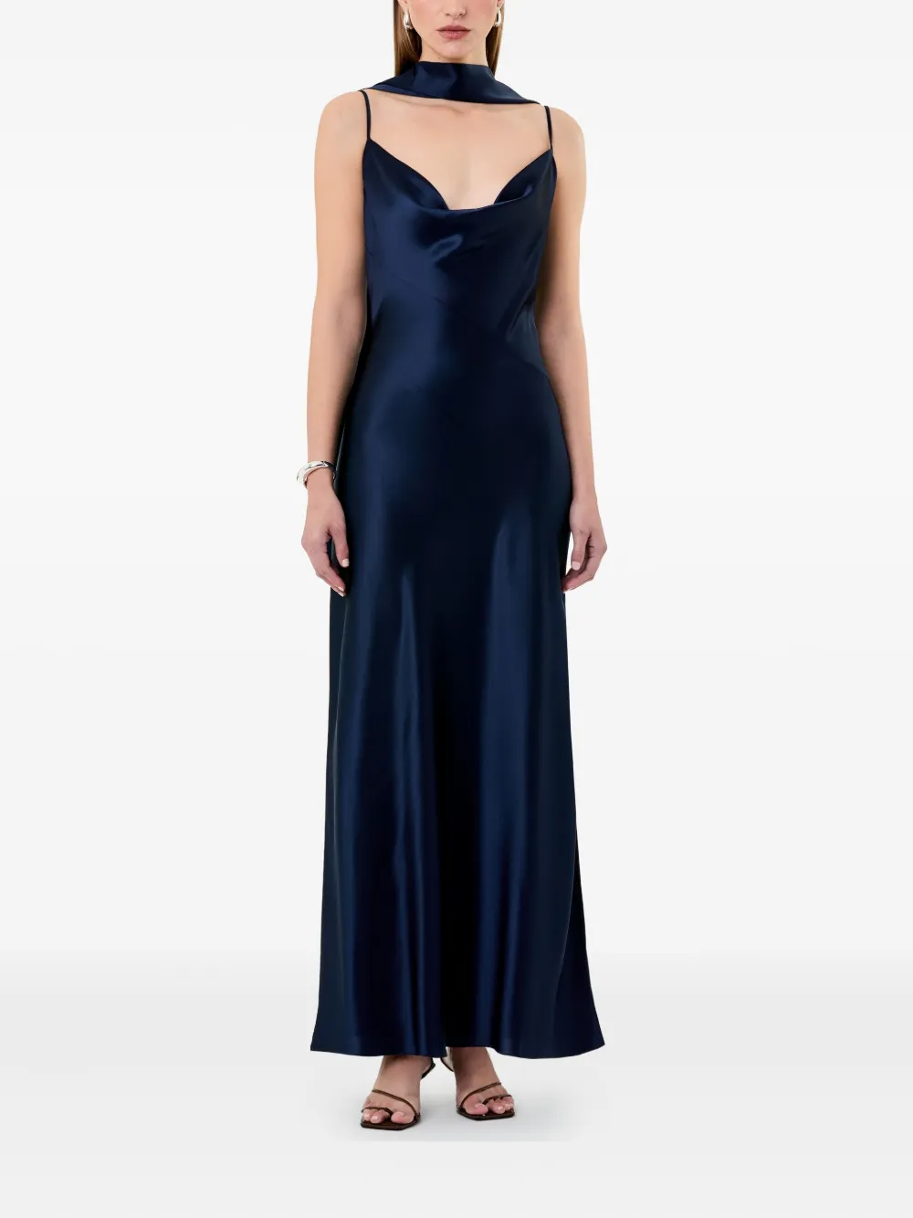 Nicholas Cowl-neck Slip Dress In Blue