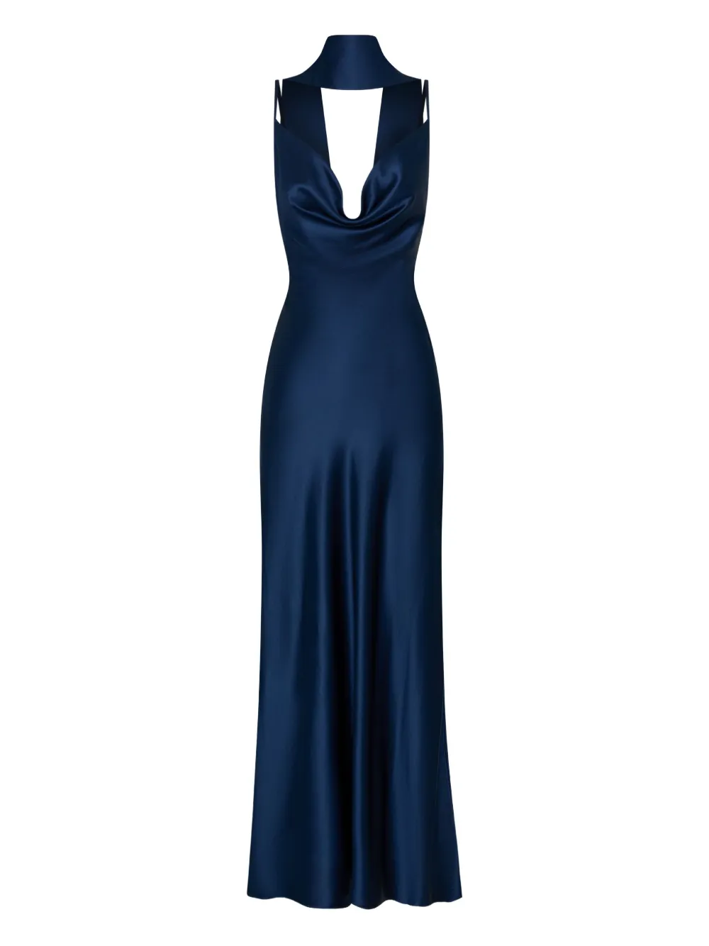 Nicholas Cowl-neck Slip Dress In Blue