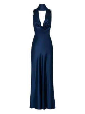 strapless silk maxi dress Infinite Strapless Open Back Satin Convertible Maxi Dress TAUPE / XS by Sugarlips