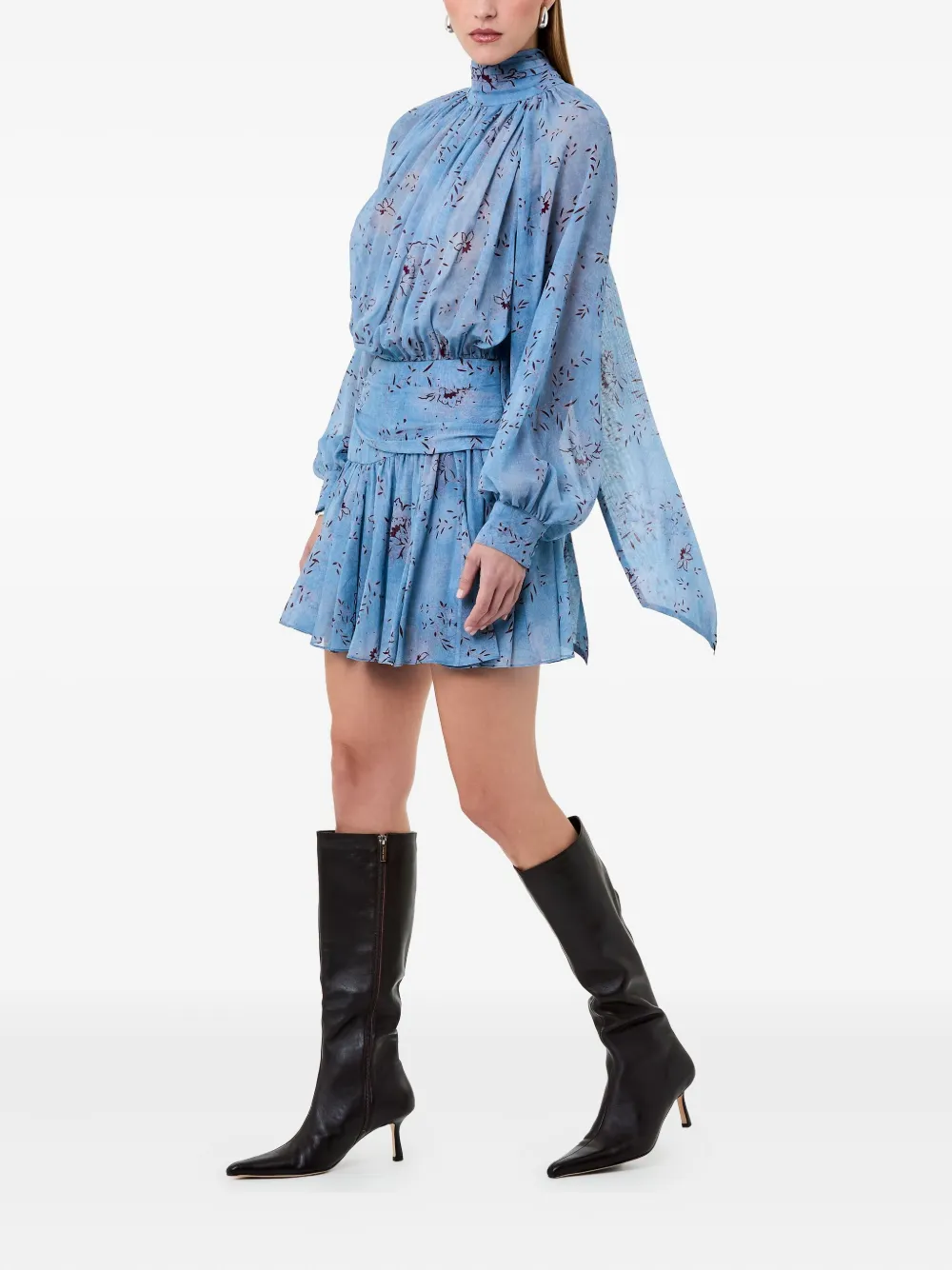 Nicholas Midi-jurk met bloemenprint Blauw