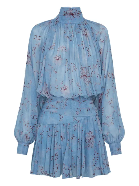 Nicholas floral-print high-neck mini dress