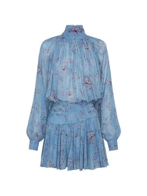 Nicholas floral-print high-neck mini dress