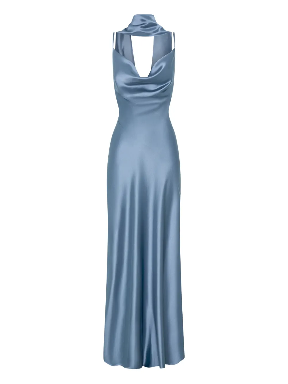 Nicholas Cowl-neck Maxi Dress In Blue