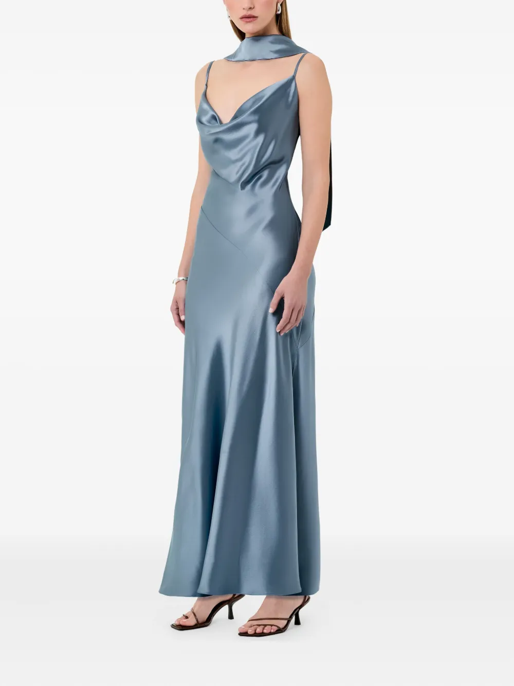 Nicholas Maxi-jurk met hoge hals Blauw