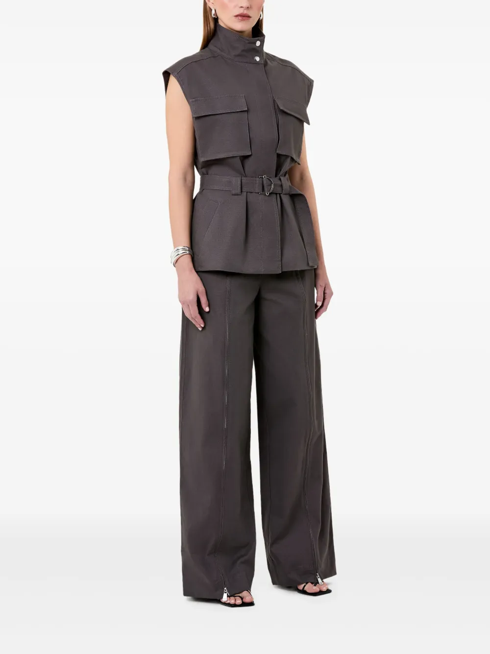 Nicholas Amalia broek met ritsdetail - Bruin