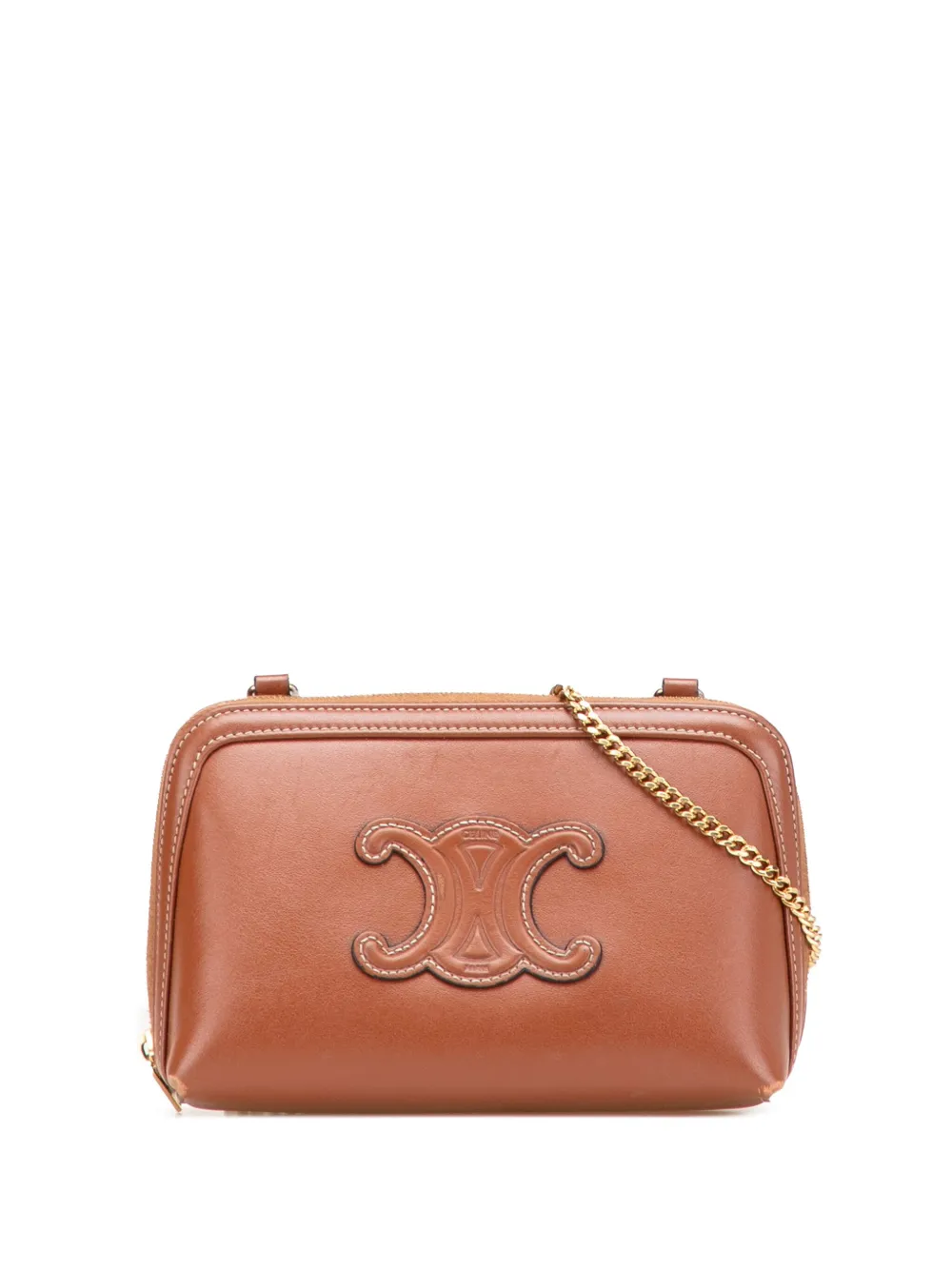 Céline Pre-Owned 2022 Smooth Calfskin Cuir Triomphe Clutch on Chain Céline Pre-Owned 2022 Smooth Calfskin Cuir Triomphe Clutch on Chain