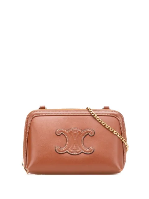 Céline Pre-Owned 2022 Smooth Calfskin Cuir Triomphe Clutch on Chain crossbody bag