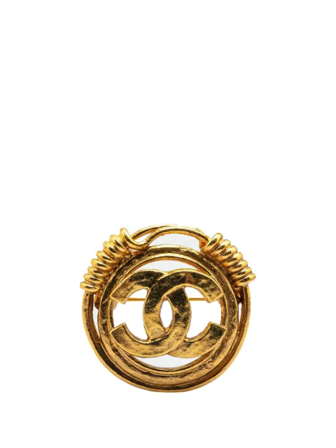 CHANEL Pre-Owned 1994 CC vergulde broche