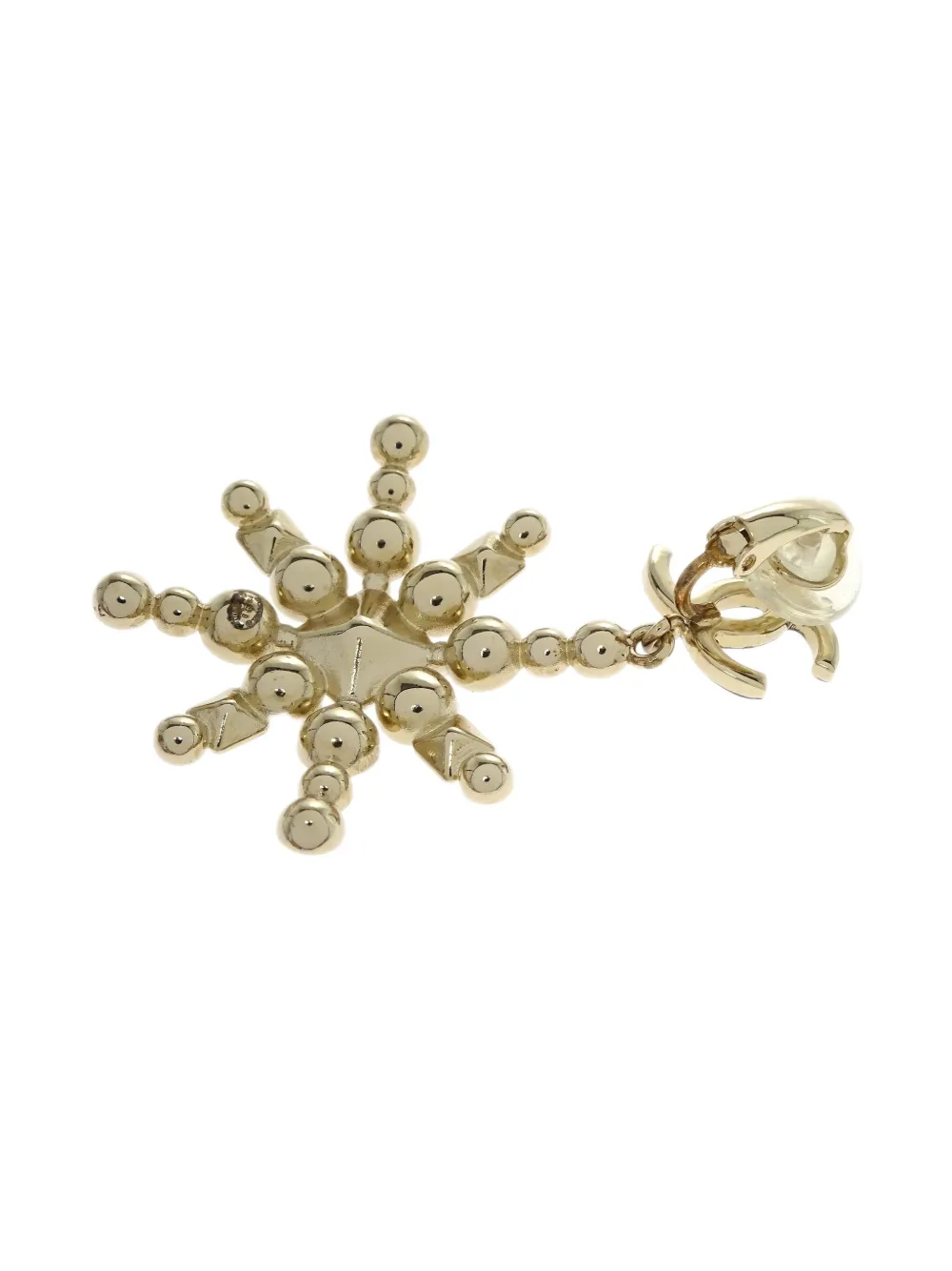 CHANEL Pre-Owned 2019 Snowflake dangle clip-on earrings | Image 2