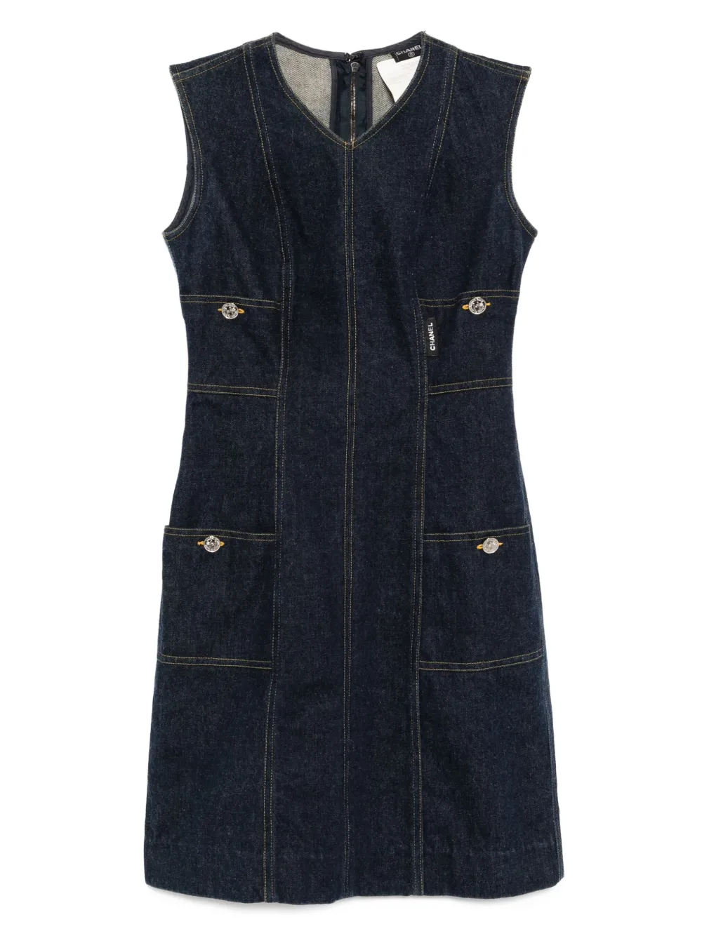CHANEL Pre-Owned 1990-2000s sleeveless dress | Blue | Image 1
