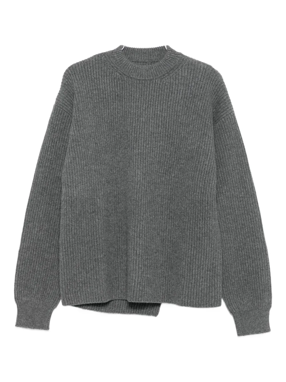 Jil Sander Wool Crewneck Jumper With Dropped Shoulders In Gray