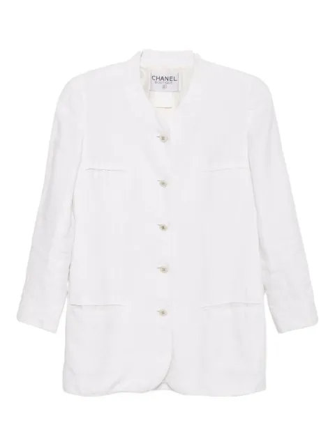 CHANEL Pre-Owned 1990-2000s Collarless Single Breasted Jacket