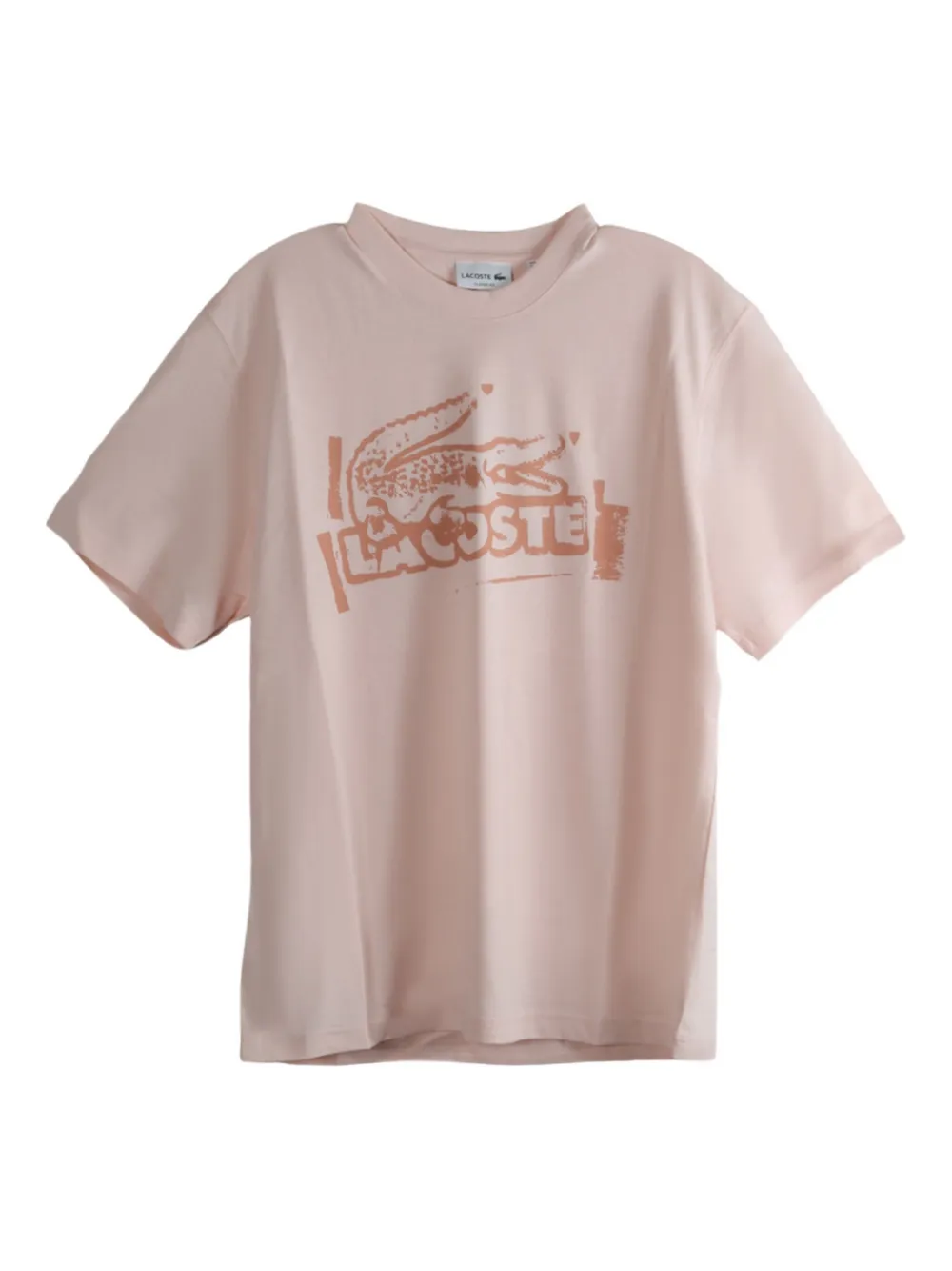 Lacoste logo-print cotton T-shirt Roze