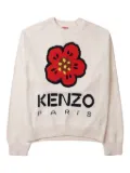 Kenzo flower-jacquard logo sweater - White