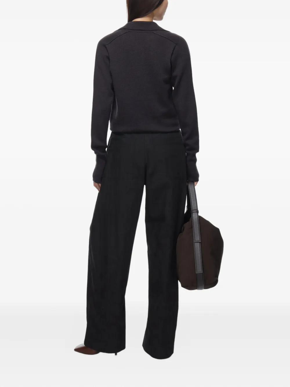 Studio Nicholson polo-neck wool jumper Bruin