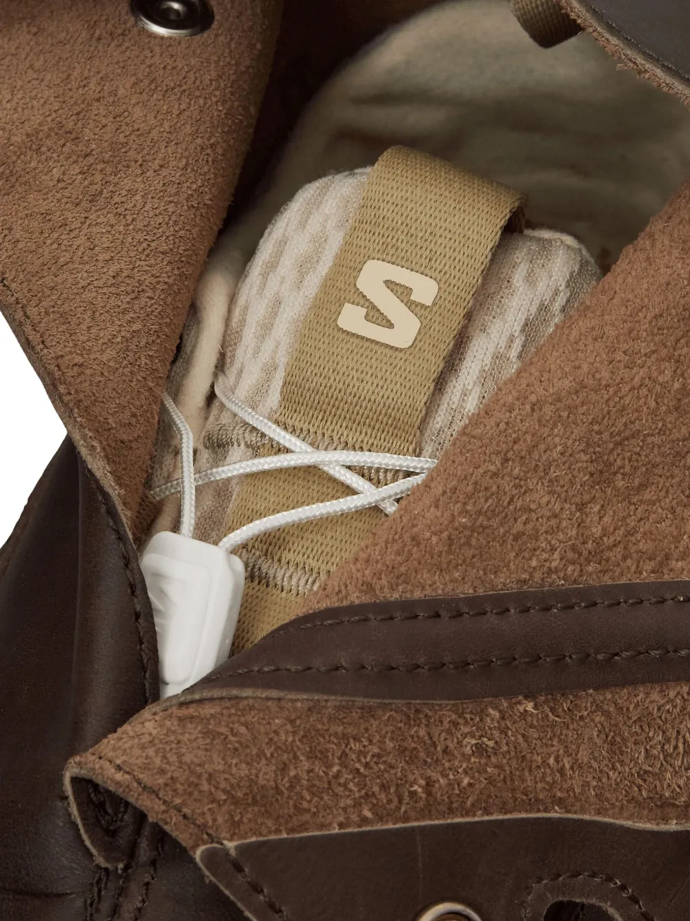 Salomon leather high-top sneakers Brown