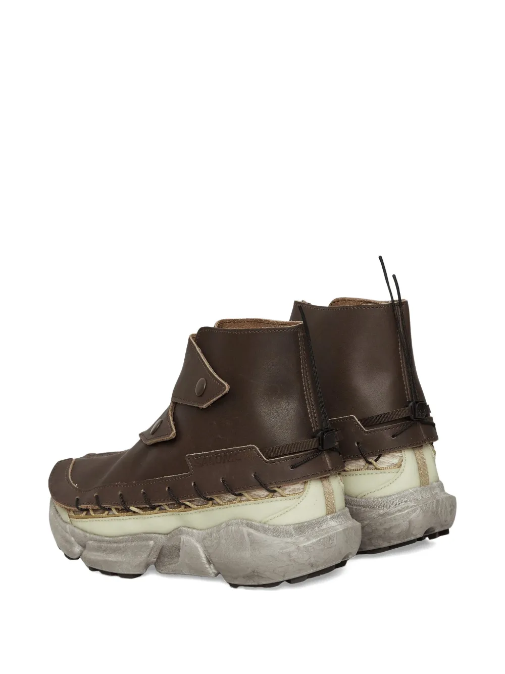 Salomon leather high-top sneakers Brown
