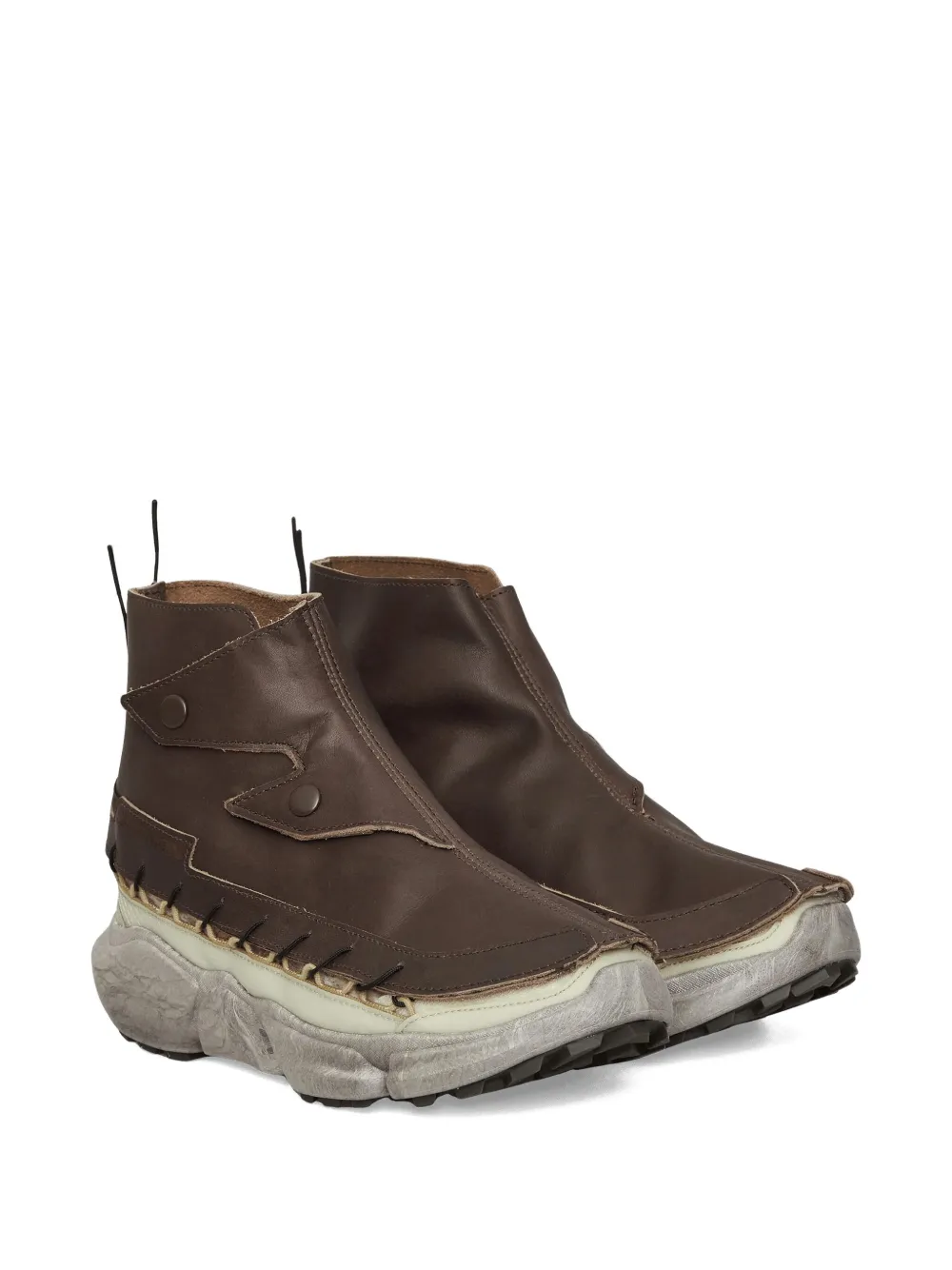 Salomon leather high-top sneakers Brown