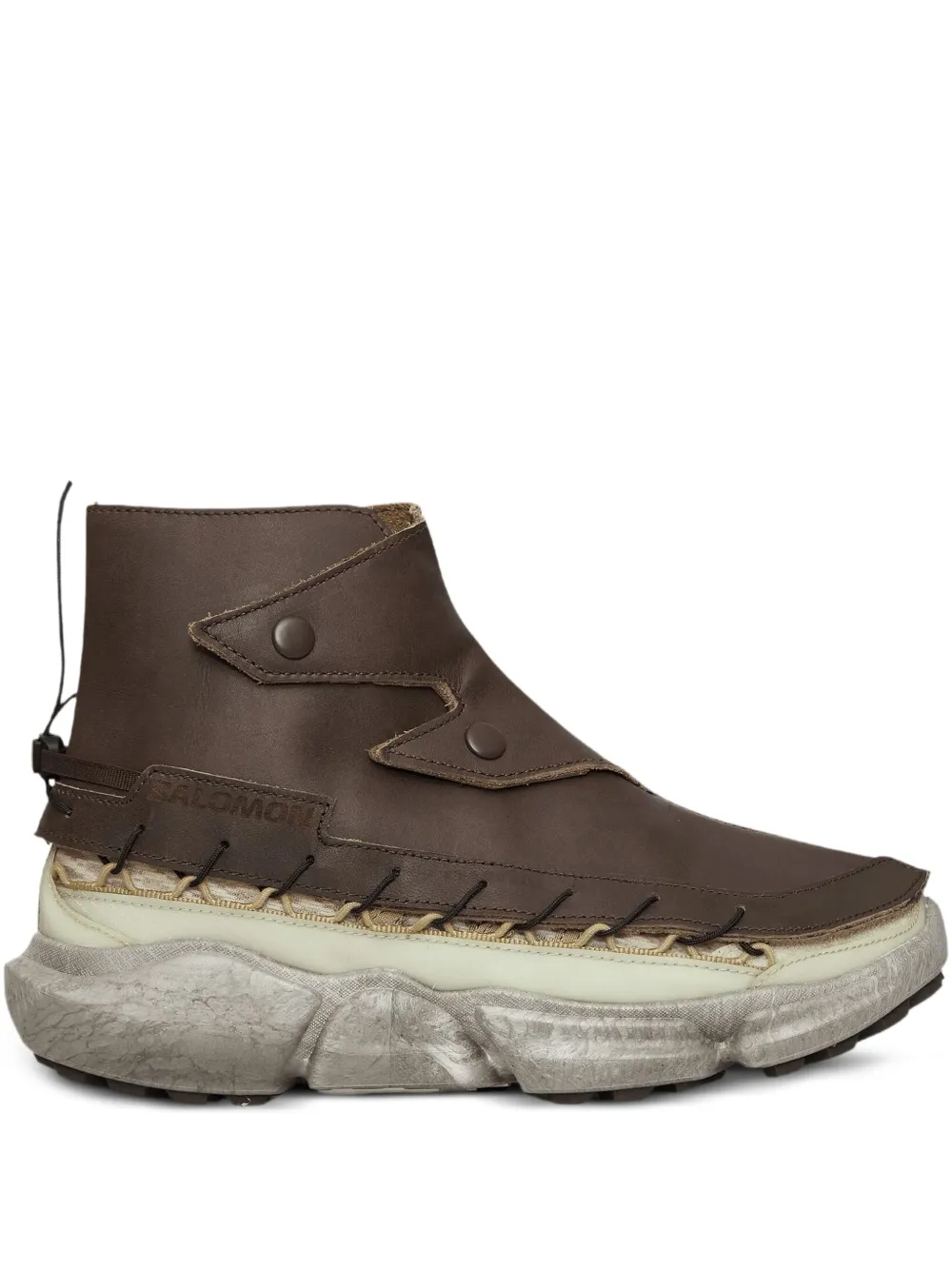 Salomon leather high-top sneakers Brown