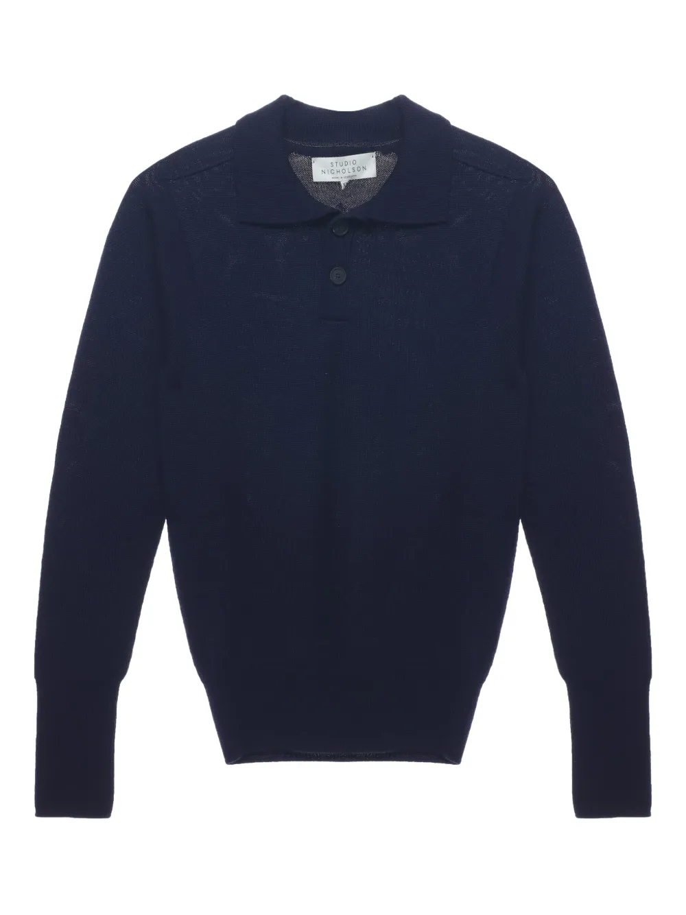 Studio Nicholson polo-neck wool polo shirt - ブルー Studio Nicholson polo-neck wool polo shirt - ブルー