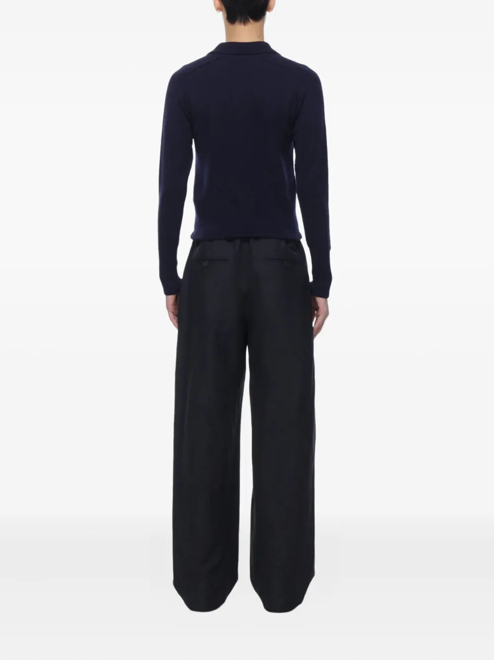 Studio Nicholson Wollen poloshirt met polohals Blauw