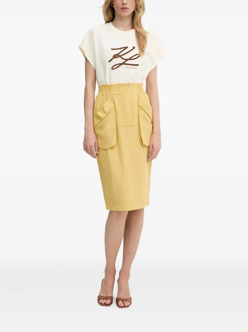 Karl Lagerfeld T-shirt met geborduurd logo Wit