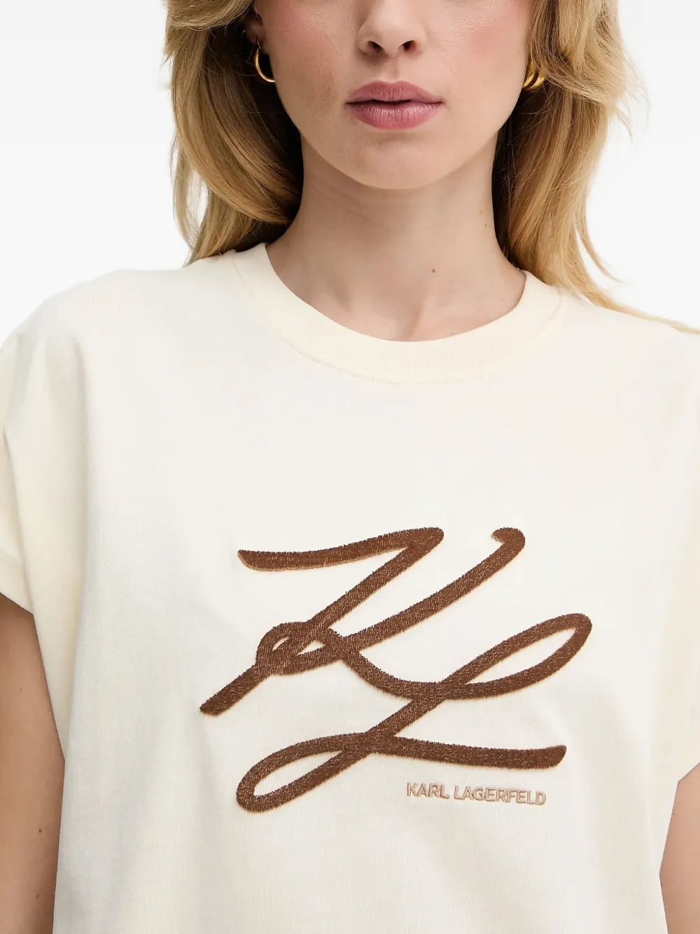Karl Lagerfeld T-shirt met geborduurd logo Wit