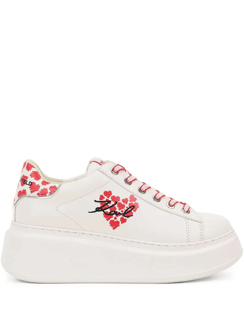 Karl Lagerfeld heart-print platform sneakers White