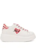 Karl Lagerfeld heart-print platform sneakers - White