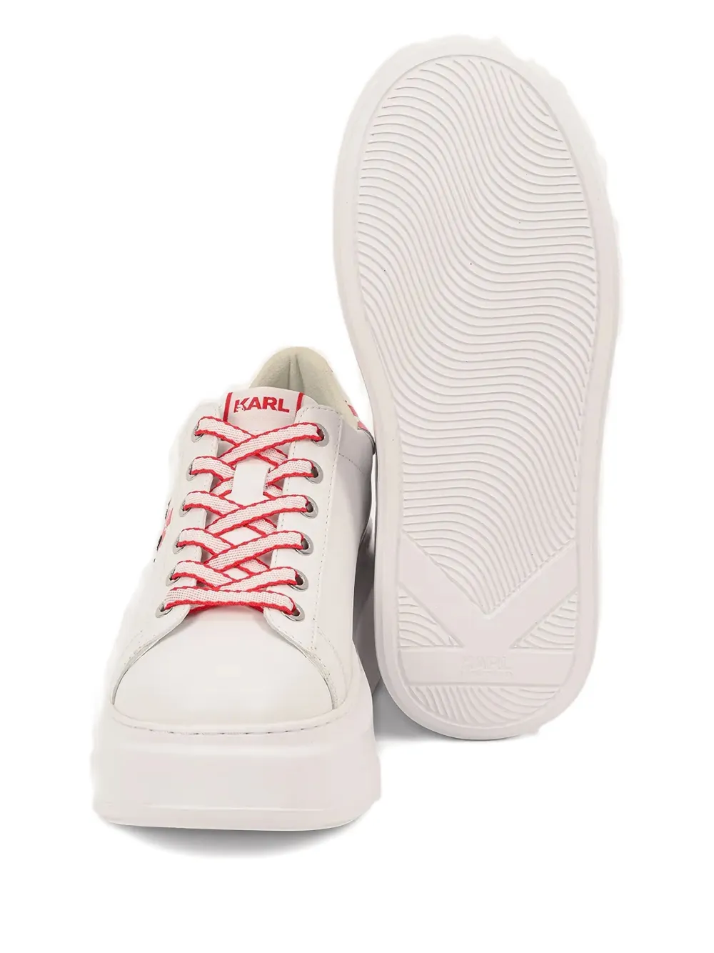 Karl Lagerfeld heart-print platform sneakers White
