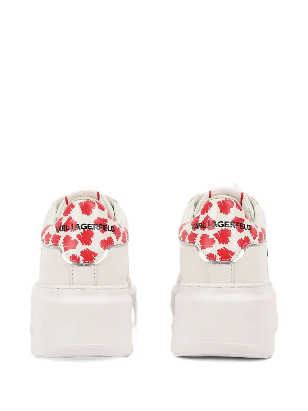 Karl Lagerfeld heart-print platform sneakers White