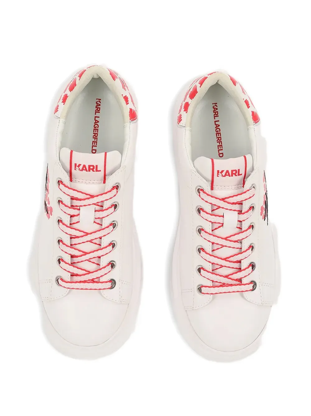Karl Lagerfeld heart-print platform sneakers White
