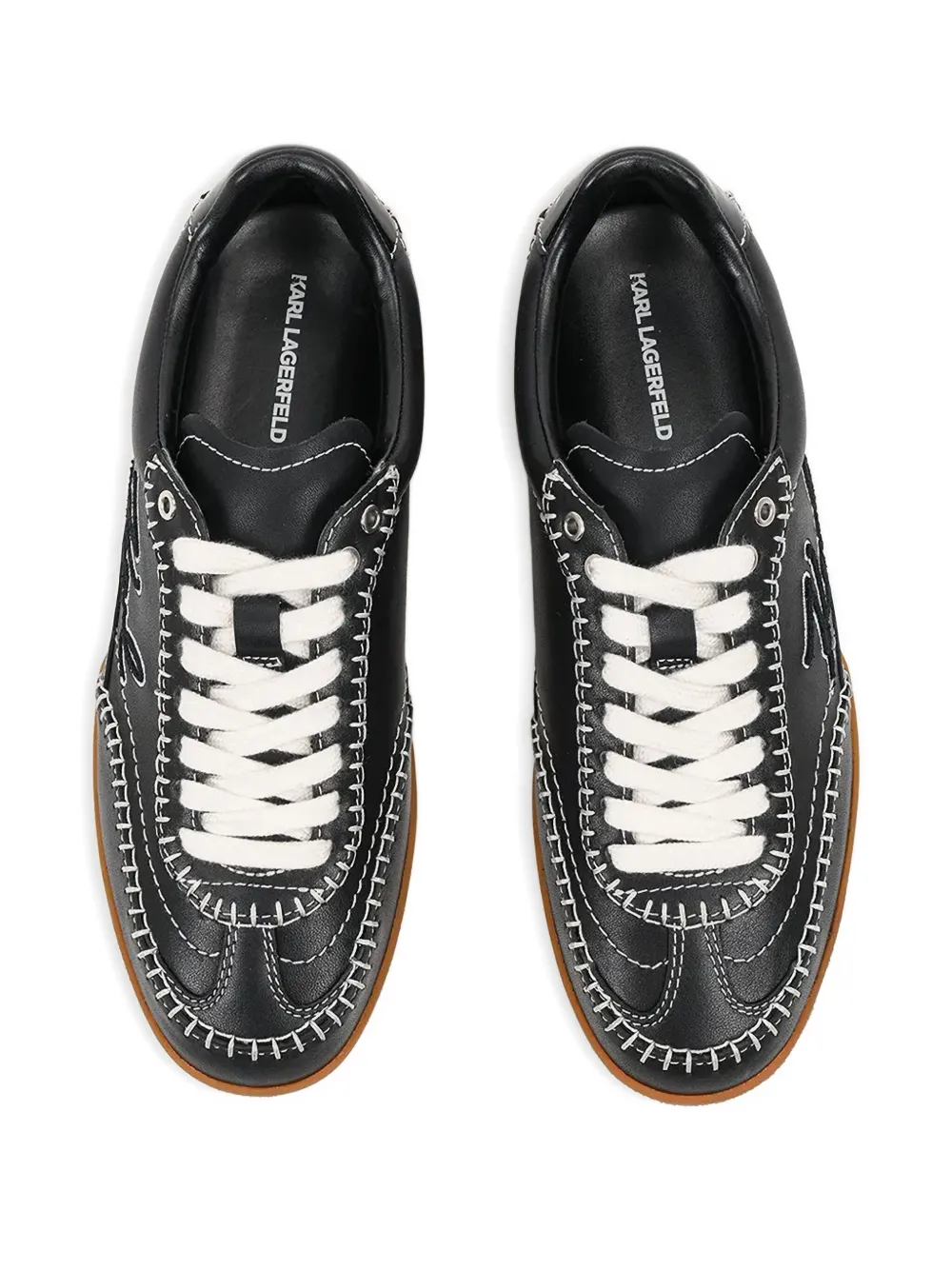 Karl Lagerfeld signature-stitching trainers Black