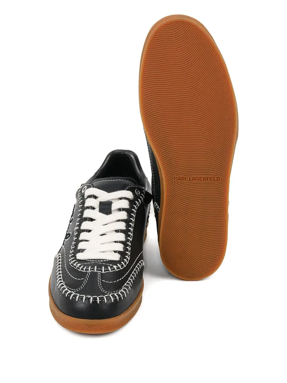Karl Lagerfeld signature-stitching trainers Black