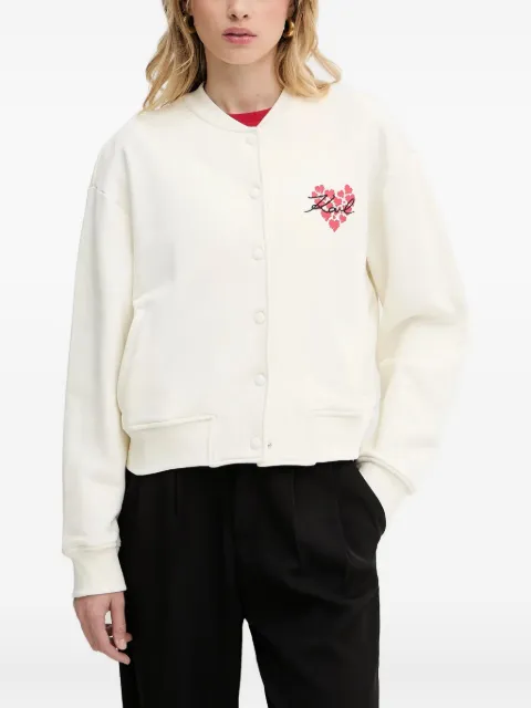 Karl Lagerfeld heart-embroidered bomber jacket