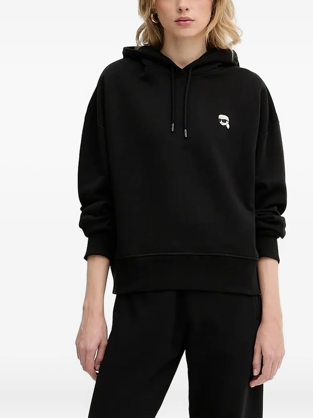 Karl Lagerfeld logo-detail hoodie Zwart