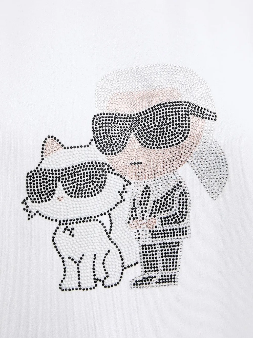 Karl Lagerfeld Sweater versierd met stras Wit