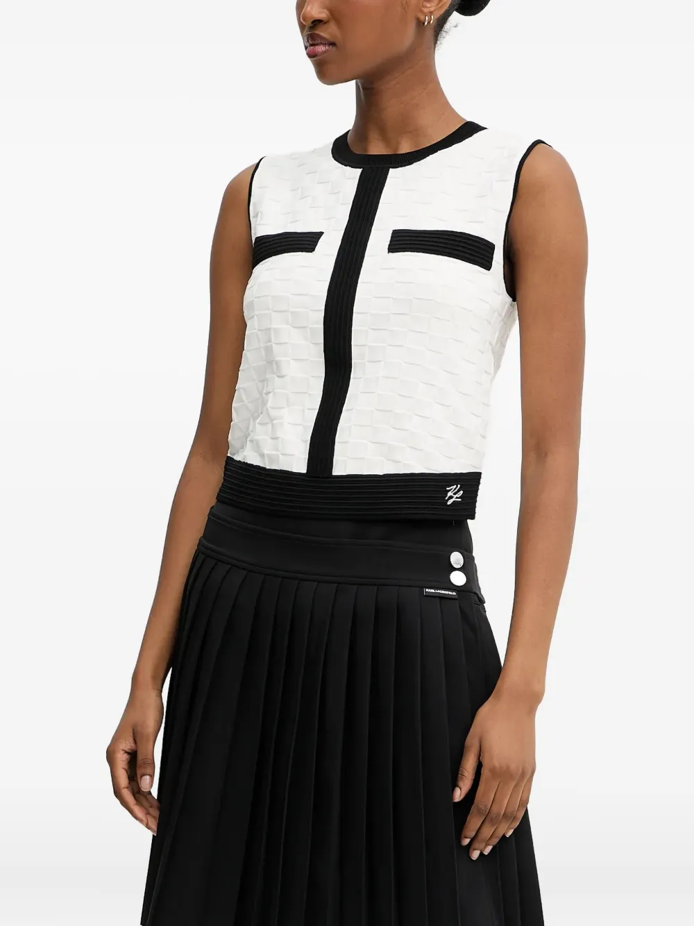 Karl Lagerfeld Gewatteerde mouwloze top Wit