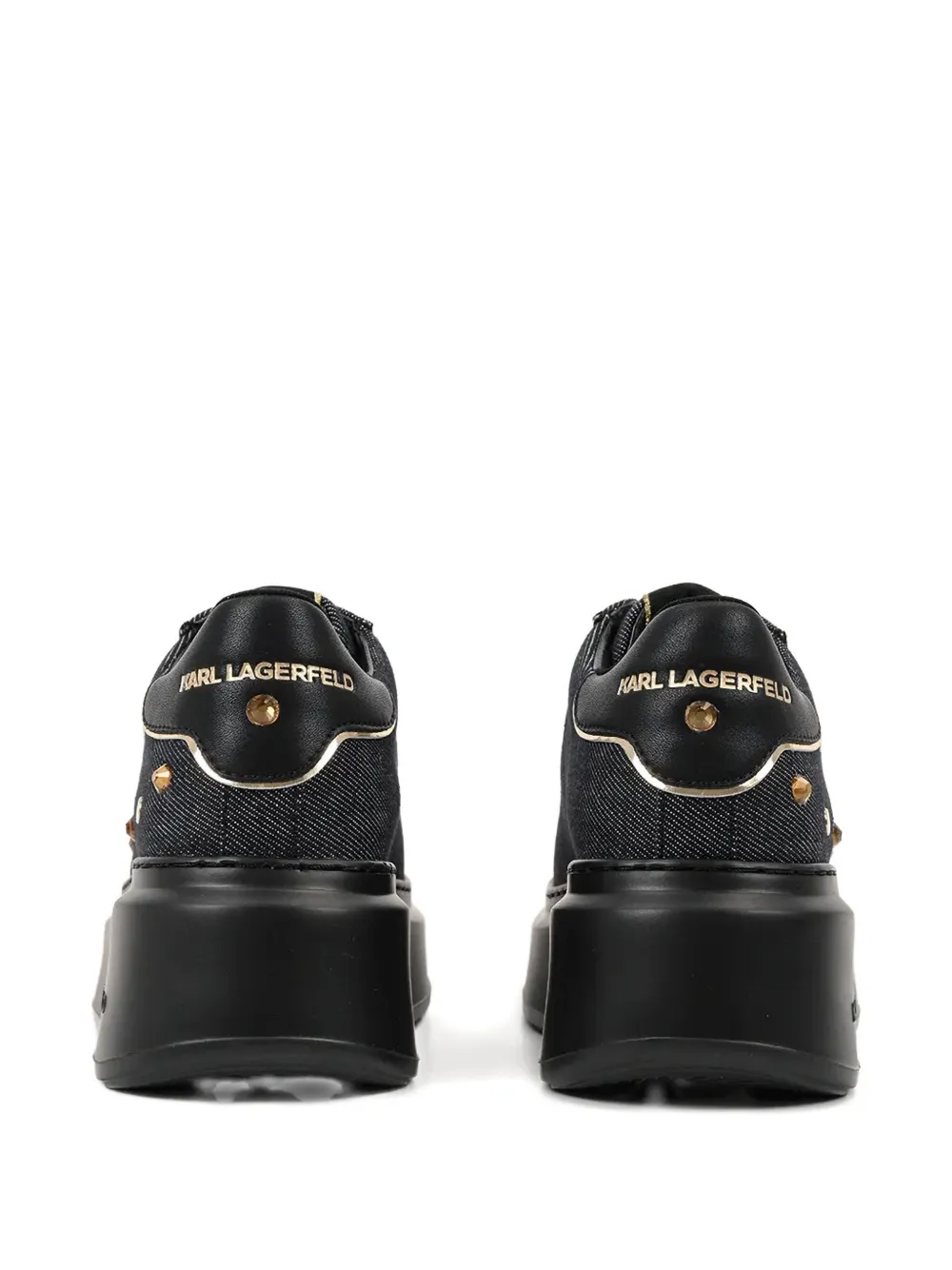 Karl Lagerfeld Denim Platform Sneakers In Black