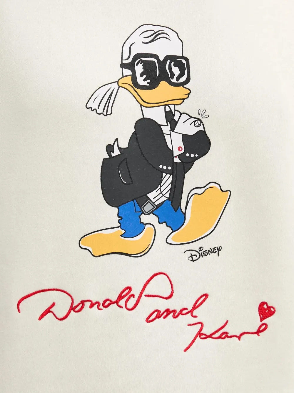 Karl Lagerfeld x Disney Donald Duck sweater met ronde hals Wit
